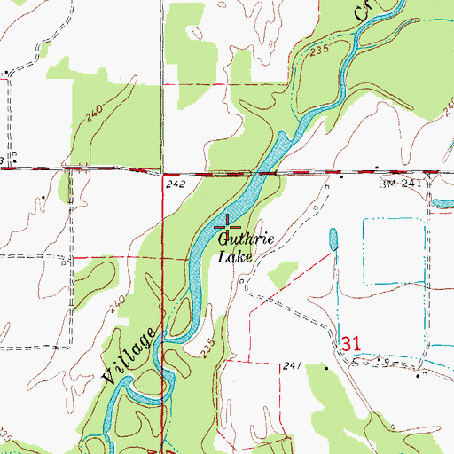 Topographic Map of Guthrie Lake, AR