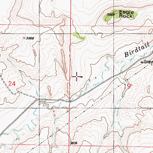 Topographic Map of Eagle Rock Mine, MT