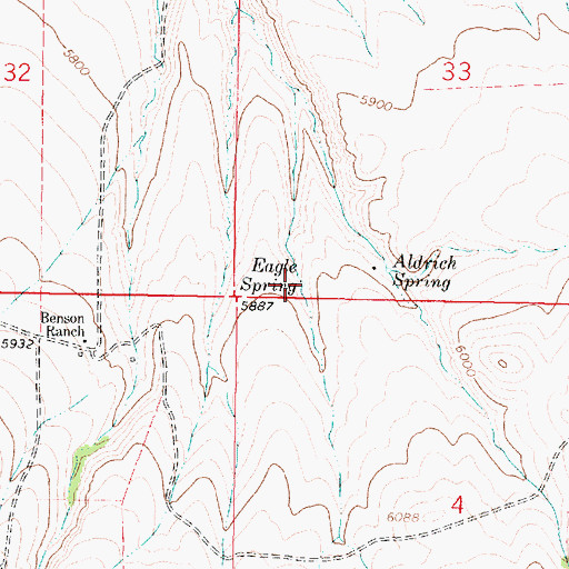 Topographic Map of Eagle Spring, MT