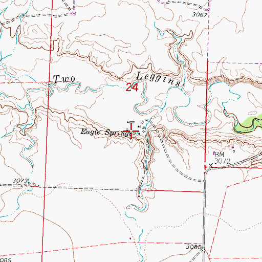 Topographic Map of Eagle Springs, MT