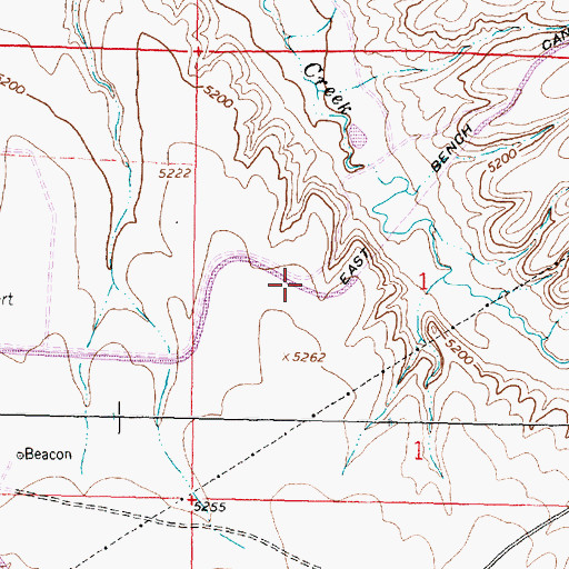 Topographic Map of East Bench Canal, MT