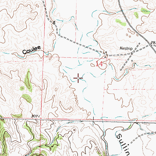 Topographic Map of East Bosshart Coulee, MT