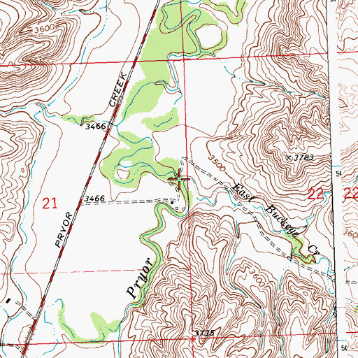 Topographic Map of East Buckeye Creek, MT