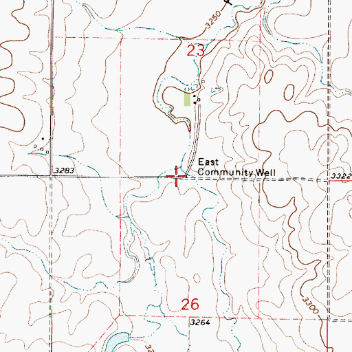 Topographic Map of East Community Well, MT