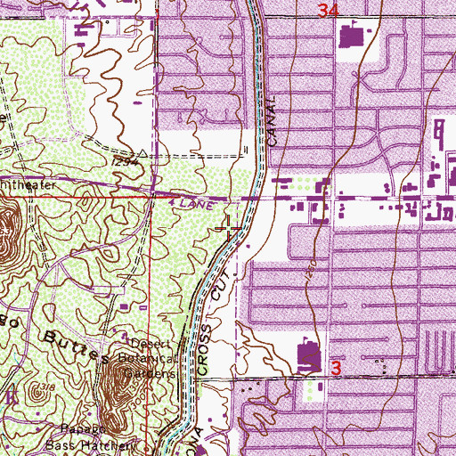 Topographic Map of Arizona Cross Cut Canal, AZ