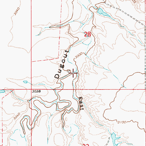 Topographic Map of East Dugout Coulee, MT