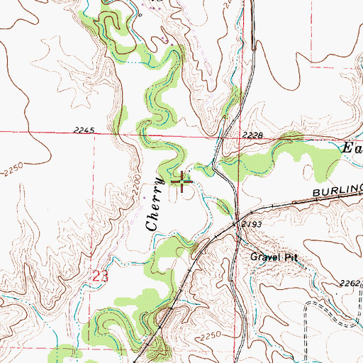 Topographic Map of East Fork Cherry Creek, MT