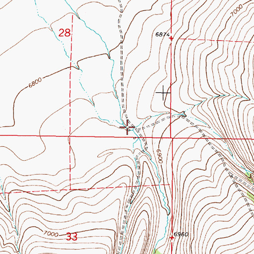 Topographic Map of East Fork Corral Creek, MT