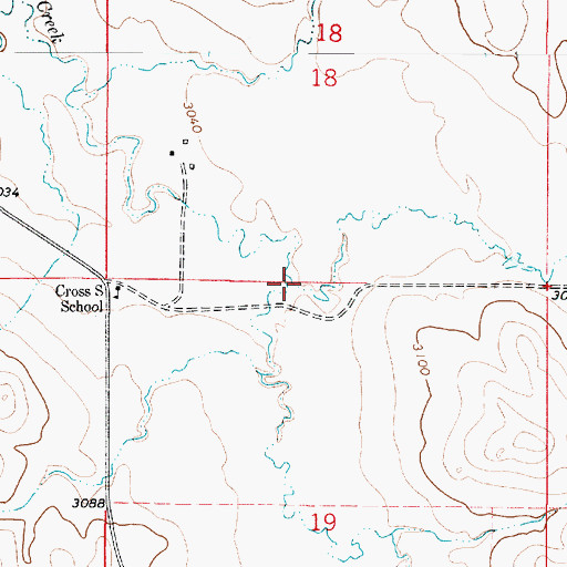 Topographic Map of East Fork Cross S Creek, MT