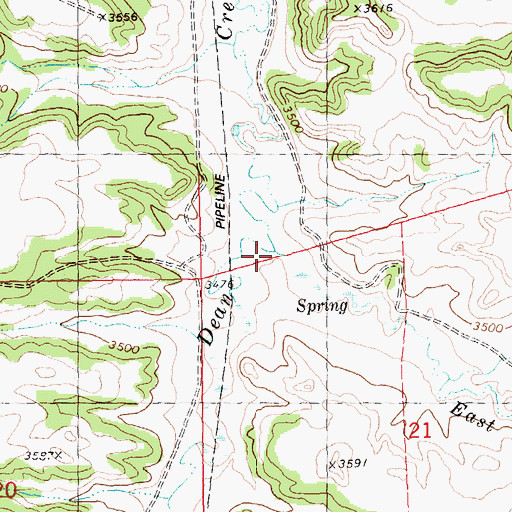 Topographic Map of East Fork Dean Creek, MT