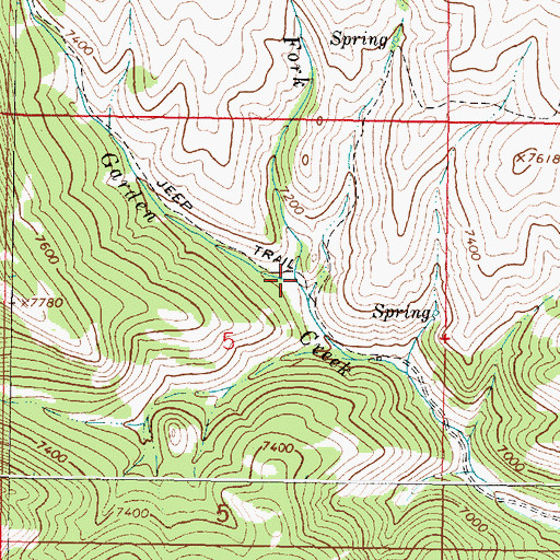 Topographic Map of East Fork Garden Creek, MT