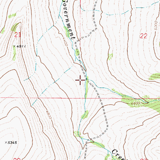 Topographic Map of East Fork Government Creek, MT