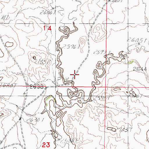 Topographic Map of East Fork Little Porcupine Creek, MT