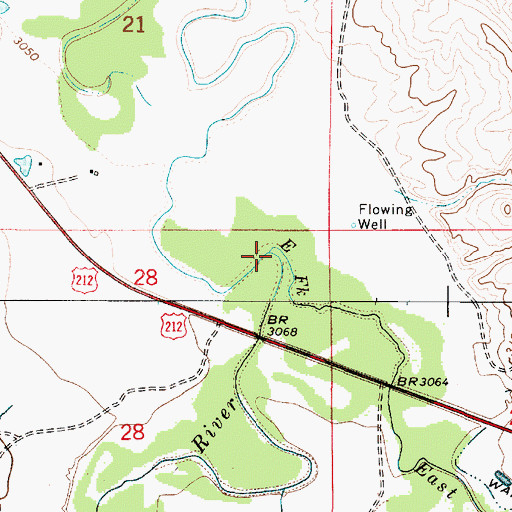 Topographic Map of East Fork Little Powder River, MT