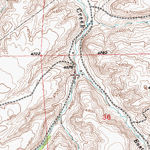 Topographic Map of East Fork Mendenhall Creek, MT