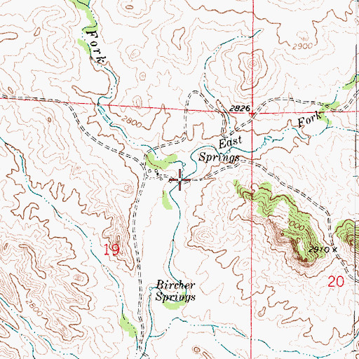 Topographic Map of East Fork Mill Creek, MT