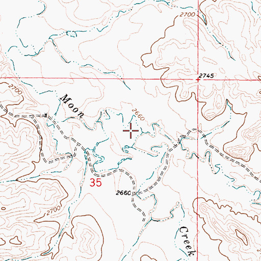 Topographic Map of East Fork Moon Creek, MT
