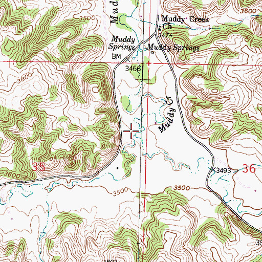 Topographic Map of East Fork Muddy Creek, MT