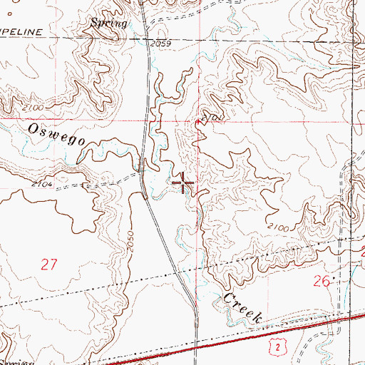 Topographic Map of East Fork Oswego Creek, MT
