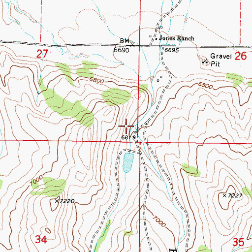 Topographic Map of East Fork Peet Creek, MT