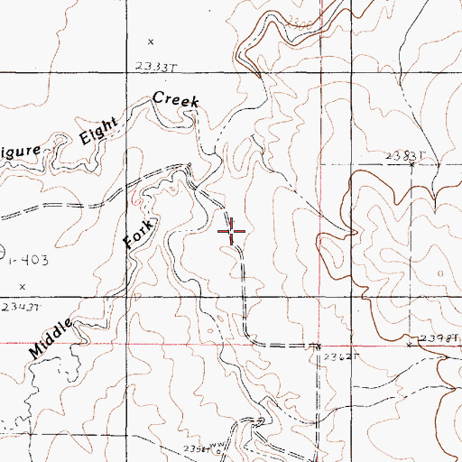Topographic Map of East Fork Prairie Elk Creek, MT