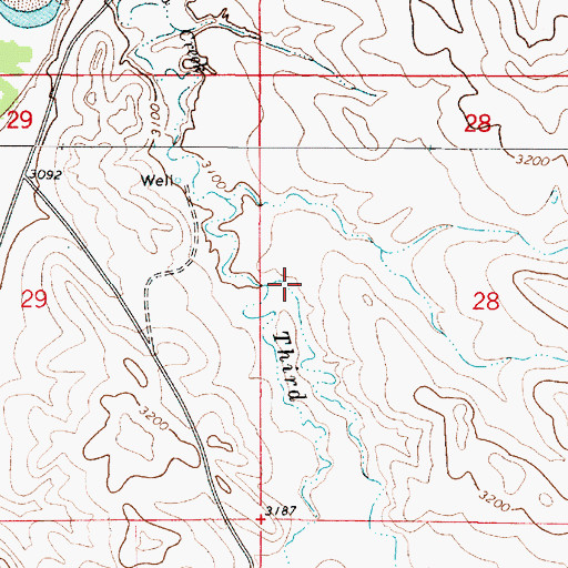 Topographic Map of East Fork Third Creek, MT