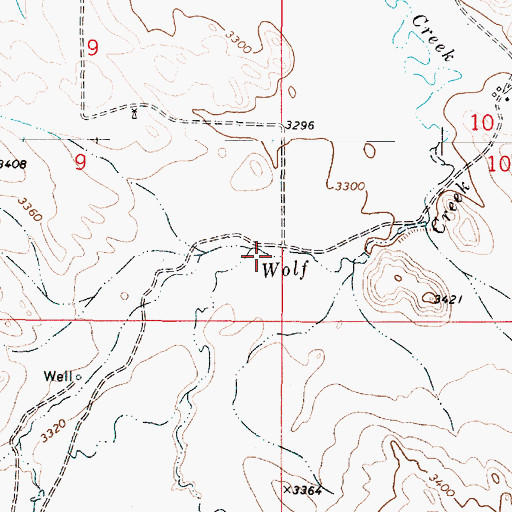 Topographic Map of East Fork Wolf Creek, MT