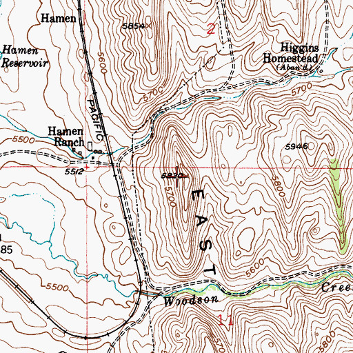 Topographic Map of East Hogback, MT