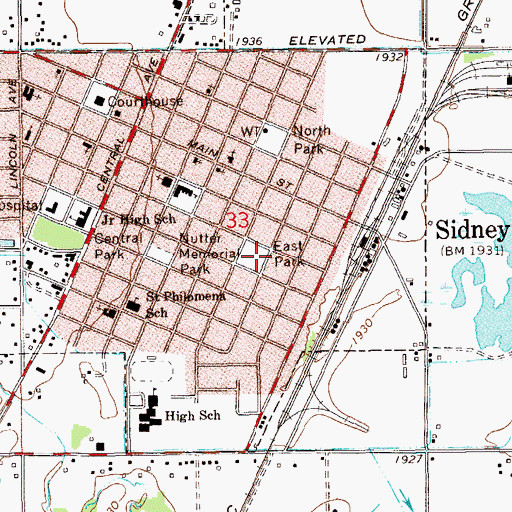 Topographic Map of East Park, MT