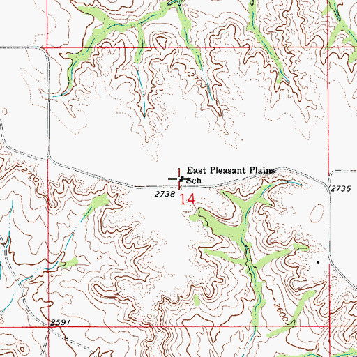 Topographic Map of East Pleasant Plains School (historical), MT