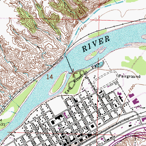 Topographic Map of East Rosebud State Park, MT