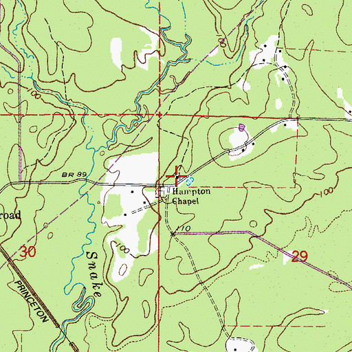 Topographic Map of Hampton Chapel African Methodist Episcopal Church, AR