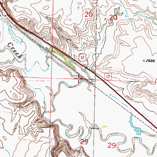 Topographic Map of East Spring Coulee, MT