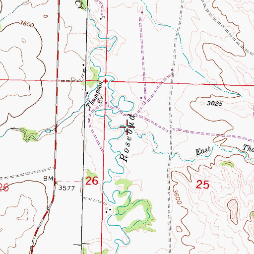 Topographic Map of East Thompson Creek, MT