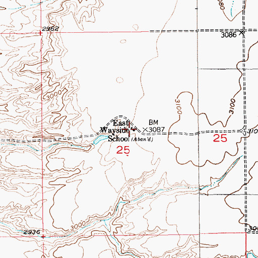 Topographic Map of East Wayside School (historical), MT