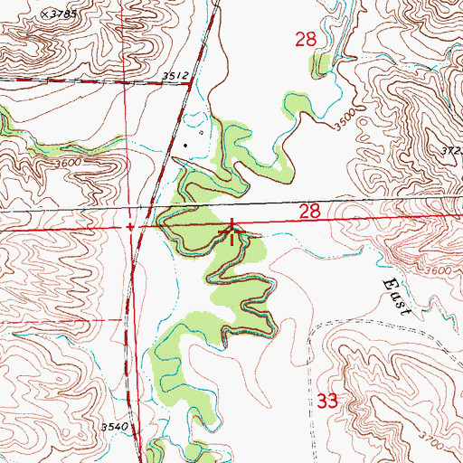 Topographic Map of East Wets Creek, MT