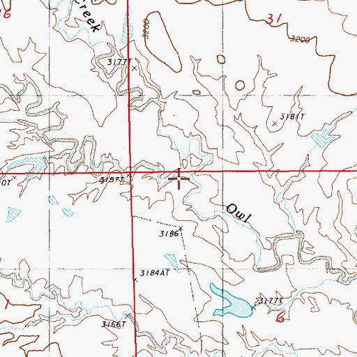 Topographic Map of Easter Creek, MT