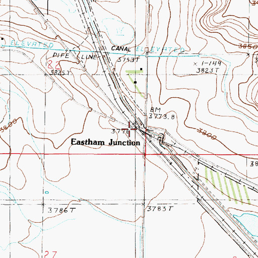Topographic Map of Eastham Junction, MT