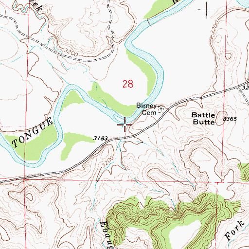 Topographic Map of Ebaugh Creek, MT
