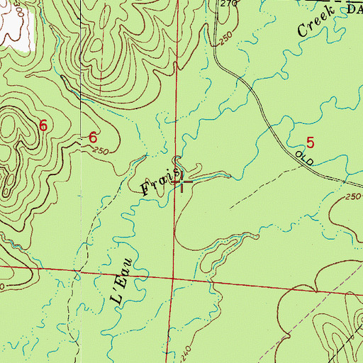 Topographic Map of Handcock Creek, AR