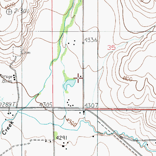 Topographic Map of Edilou, MT