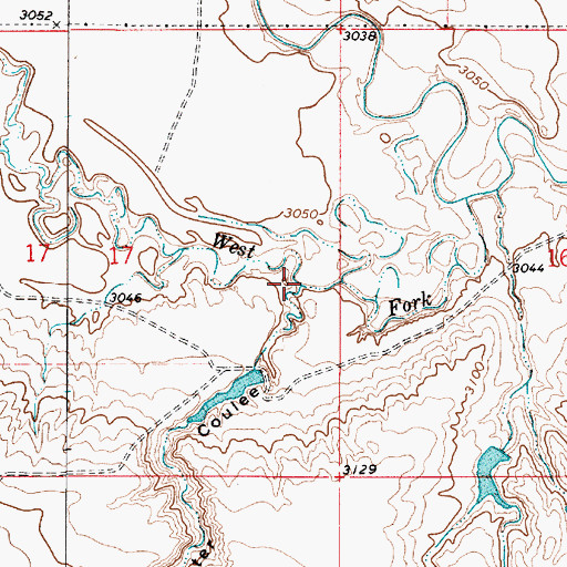 Topographic Map of Edmister Coulee, MT