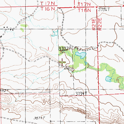 Topographic Map of Edwards Creek, MT