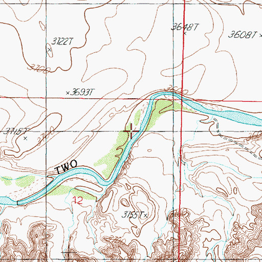 Topographic Map of Edwards Crossing, MT