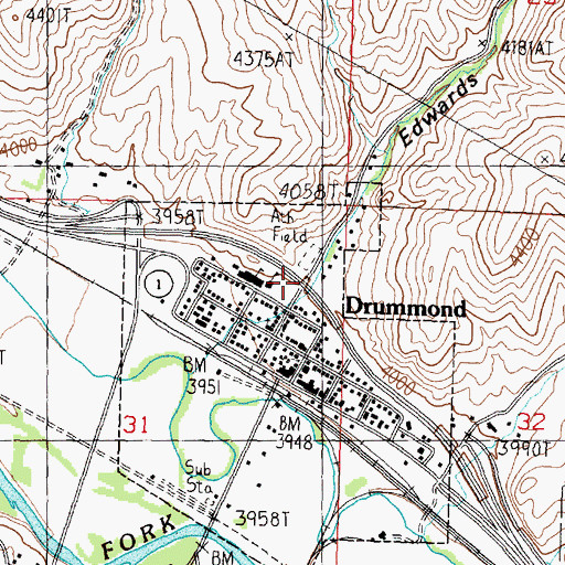 Topographic Map of Edwards Gulch, MT