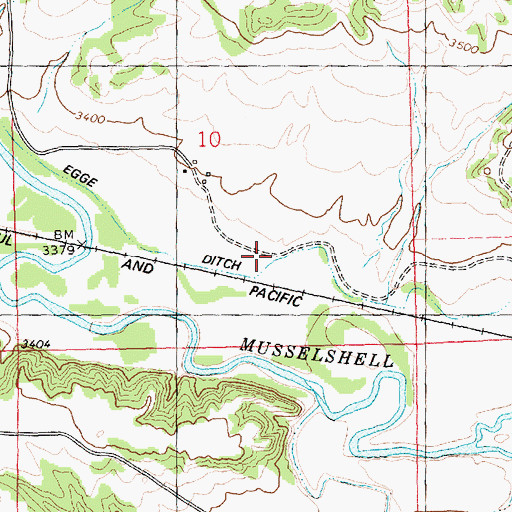 Topographic Map of Egge Ditch, MT
