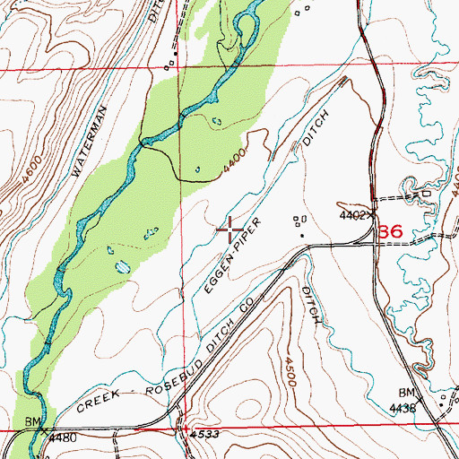 Topographic Map of Eggen-Piper Ditch, MT