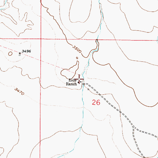 Topographic Map of Eide Ranch, MT