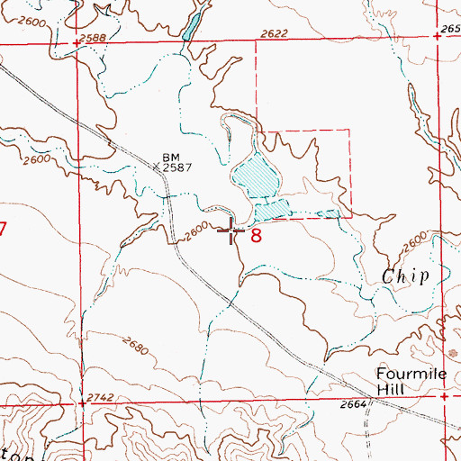 Topographic Map of Eightmile Coulee, MT