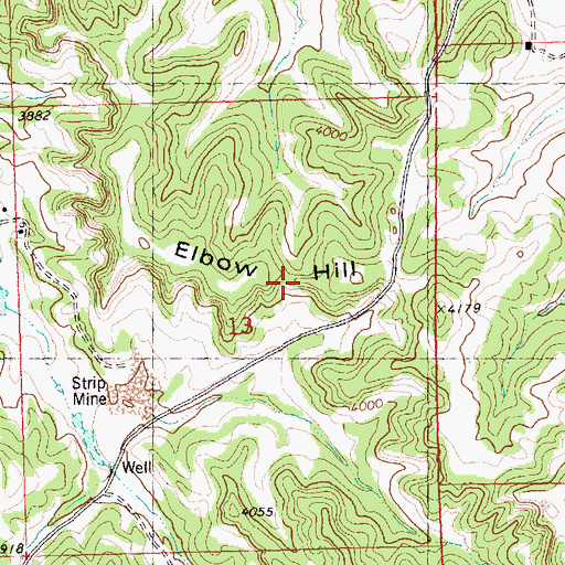 Topographic Map of Elbow Hill, MT